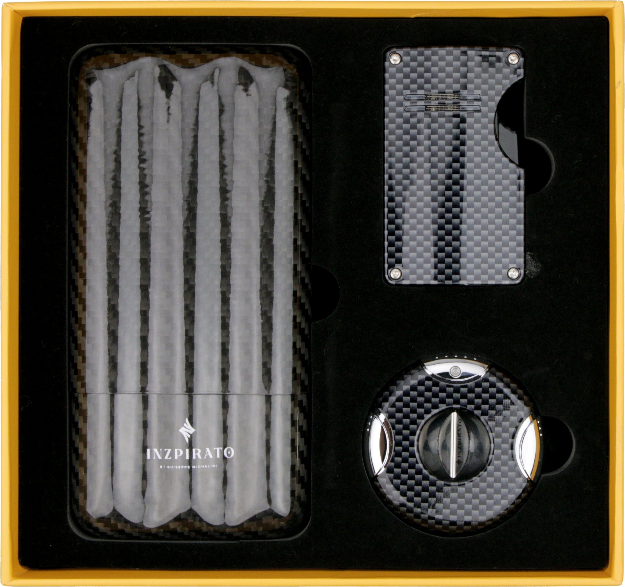 Geschenkset Etui, Feuerzeug & Cutter schwarz