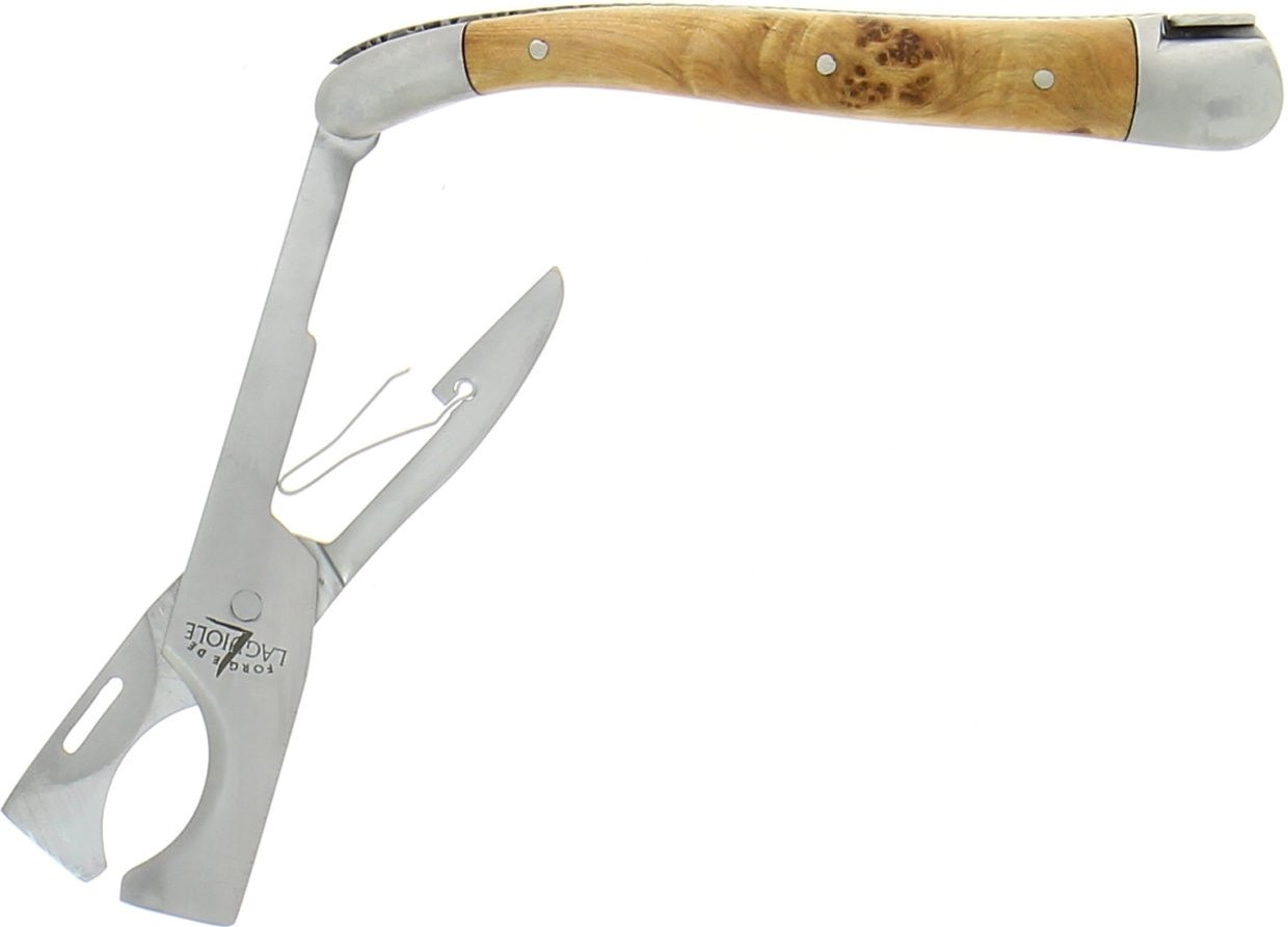 Forge de Laguiole Zigarrenschere Wacholder (00004242) aufgeklappt