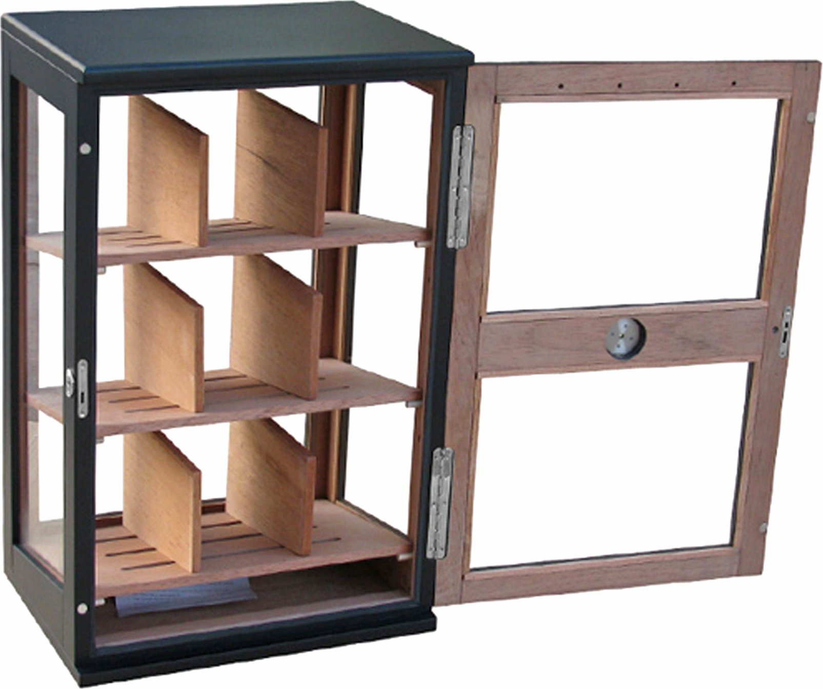 Classic Humidorschrank schwarz matt (564221) offen