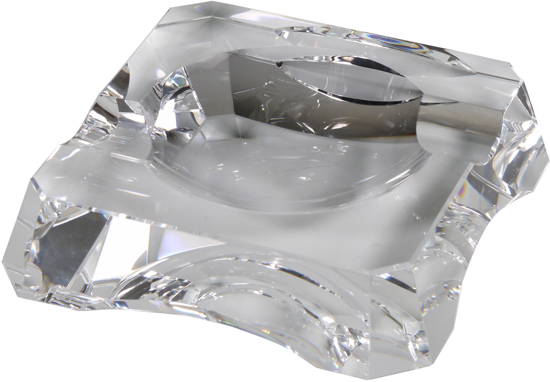 Classic Zigarrenascher Kristallglas quadratisch für 2 Zigarren (523435)