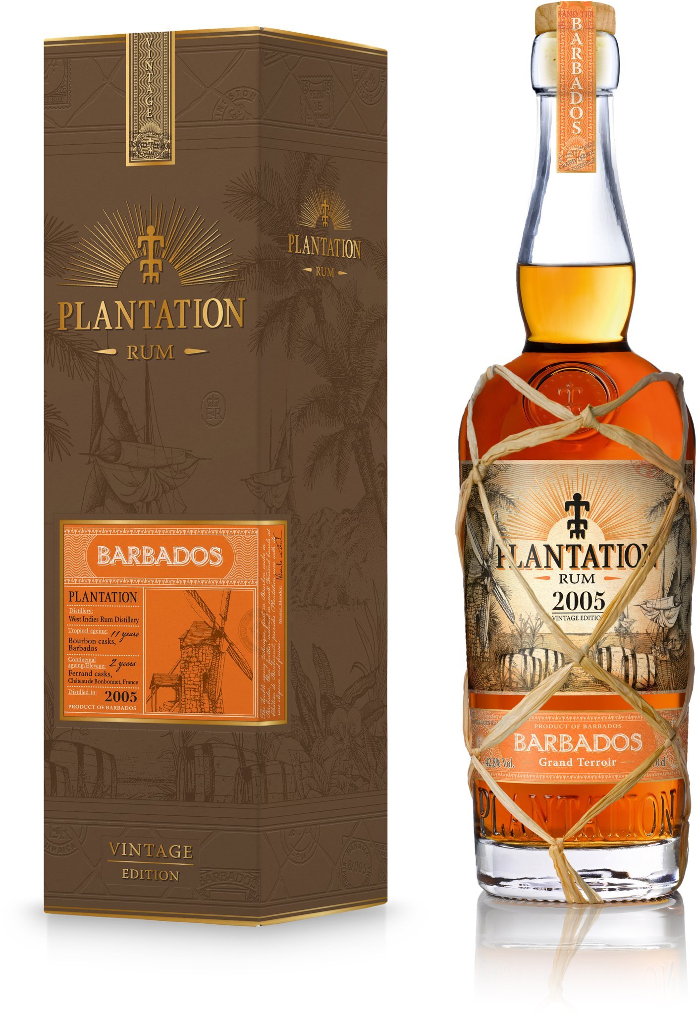 Plantation Rum Barbados Vintage Edition Grand Terroir (0,7 l / 42,8 % vol.) Verpackung