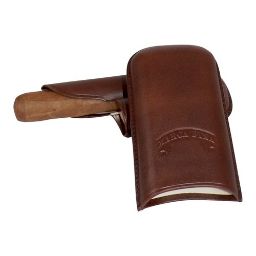 Marca Fina Lederetui 2er Robusto naturbraun