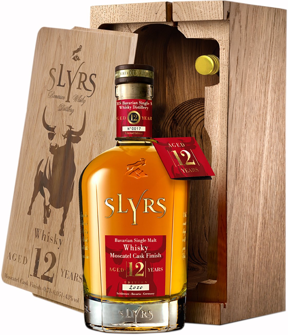 Slyrs Bavarian Single Malt Whisky 12 Years Aged Moscatel - Edition 2010 (0,7 l & 0,05l / 43 % Vo