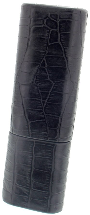 Martin Wess Premium Lederetui Kroko black 2er Toro (662)