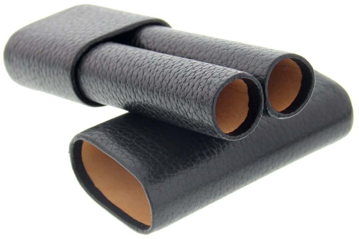 Martin Wess Premium Lederetui Karabut Black 2er Corona (662) Detailansicht