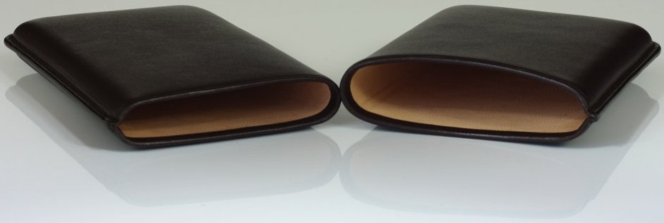 Martin Wess Premium Lederetui - Vachetta braun Demi Tasse Vachetta (503-11) offen