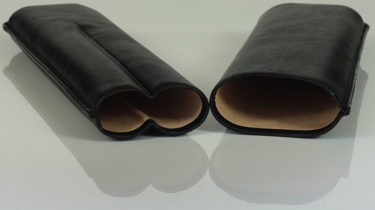 Martin Wess Premium Lederetui - Vachetta Black 2er Churchill Vachetta (594) geöffnet