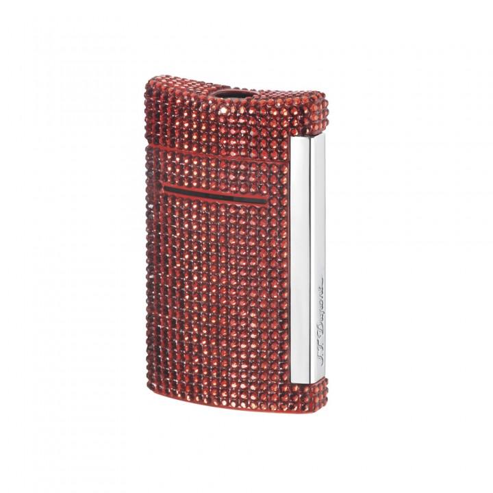 S.T. Dupont Minijet Swarovski crystals & Chrome Red
