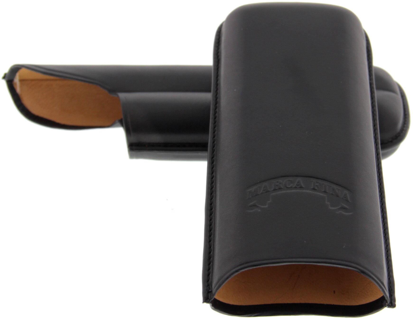 Marca Fina Lederetui 2er Corona schwarz