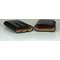 Martin Wess Premium Lederetui - Eidechse (Lizard) Black 3er Robusto (591) offen