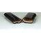 Martin Wess Premium Lederetui - Eidechse (Lizard) Black 2er Petit Corona (596) offen