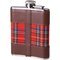 Classic Taschenflasche Edelstahl/Leder braun/Schottenkaro rot 180 ml (725621) Rückseite