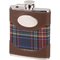 Classic Taschenflasche Edelstahl/Leder braun/Schottenkaro blau 180 ml (725647)