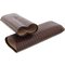 Martin Wess Premium Lederetui - Eidechse (Lizard) Brown 2er Corona (592) offen