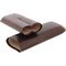 Martin Wess Premium Lederetui - Eidechse (Lizard) Brown 2er Petit Corona (596) offen