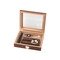 Classic Humidor Set Glasdeckel Wurzelholz Design Detailbild