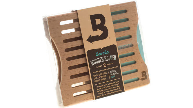 Boveda Halterungen für Befeuchter für 60g Boveda Befeuchter 1 Stück / einzeln aus Holz mit 2 Einschüben für 2 Bovedas