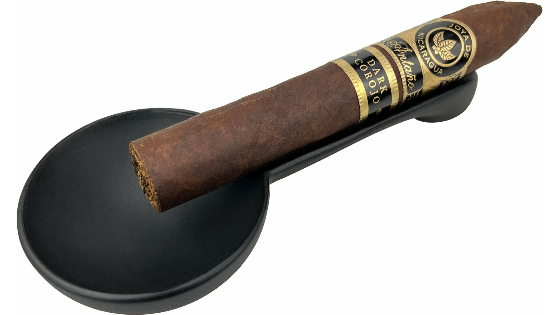 Aschenbecher Zigarrenascher Aluminium schwarz matt 1 Ablage